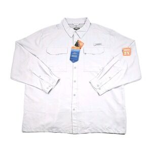 HABIT Kona Beach River Mens 2XL Light Gray Roll Tab Fishing Vented UPF Shirt